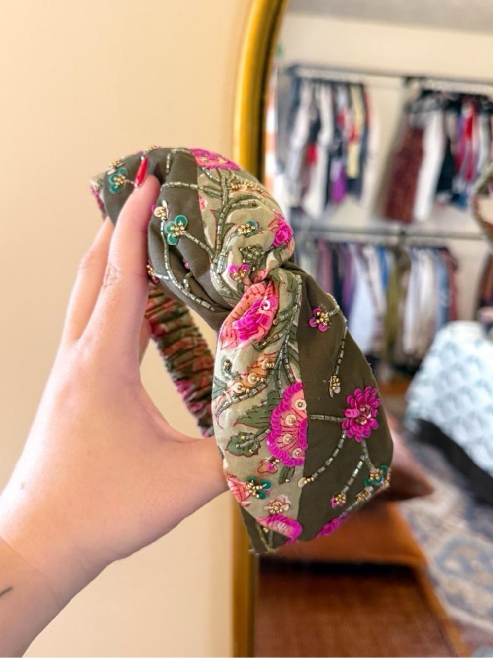 Free people floral beaded headband